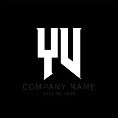 YV Letter Logo Design. Initial letters YV gaming's logo icon for technology companies. Tech letter YV minimal logo design template. YV letter design vector with white and black colors. YV