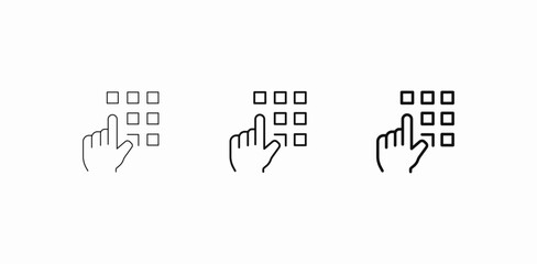 hand pressing keypad icon sign vector