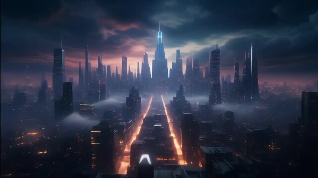 Futuristic Cityscape A Glimpse into the Advanced Realm and Urban Dreams of the Future Comp 1_10.mp4