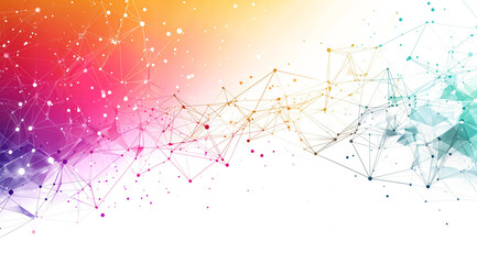 Colorful Abstract Digital Network Illustration Representing Connectivity and Technology in a Modern Setting Generative AI