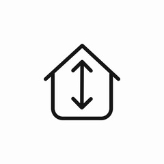 house with size arrows icon sign vector