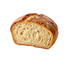 Freshly Baked Croissant Cut Open to Show Flaky Layers and Texture