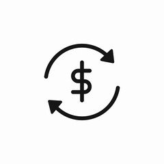 money exchange arrows around dollar sign icon sign vector
