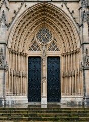 Obraz premium Urban gothic cathedral majestic doors photography