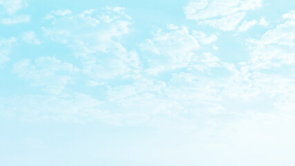 Blue sky with white fluffy cloud. Cloudscape cumulus summer soft light sky. Beautiful nature morning. Freedom of life concept.