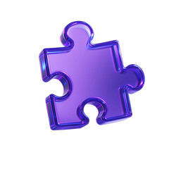 Obraz premium Striking purple puzzle piece symbolizing solutions, strategy, and connection, perfect for branding, marketing, or illustrating complex ideas elegantly