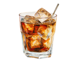 Detailed illustration of a dark cocktail