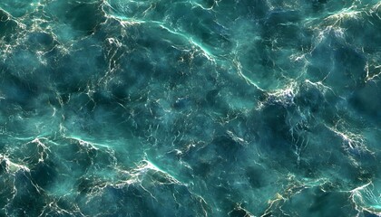 Obraz premium The water is blue and has a lot of waves. The waves are small and are scattered throughout the water