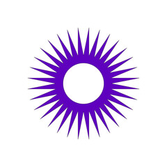 Purple Sunburst Abstract Shape – Modern Vector Emblem on Black Background