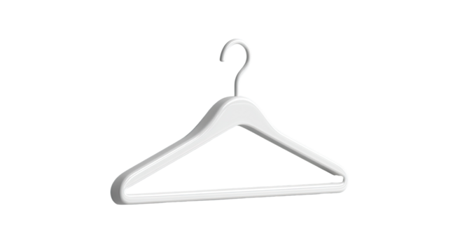 Simple white plastic clothes hanger