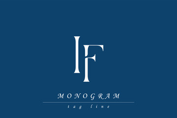 IF Initials Stylized Monogram Design Featuring Intertwined. Artistic representation of monogram initials creatively arranged and displayed.