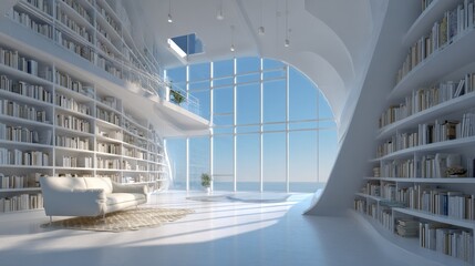 Modern indoor study leisure space