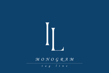 IL Initials Stylized Monogram Design Featuring Intertwined. Artistic representation of monogram initials creatively arranged and displayed.