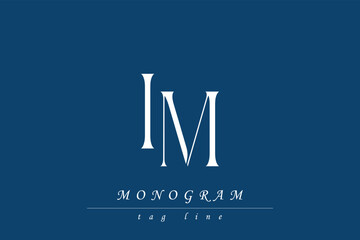 IM Initials Stylized Monogram Design Featuring Intertwined. Artistic representation of monogram initials creatively arranged and displayed.