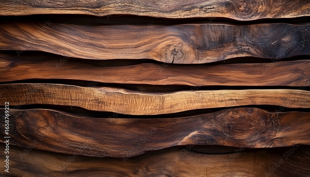 Poster a wooden surface with a grain pattern. the wood is brown and has a natural texture. the surface is m