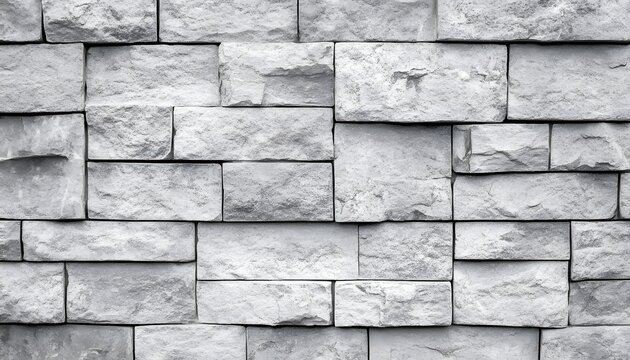 Fototapeta A wall made of white bricks. The bricks are stacked in a pattern. The wall is gray in color