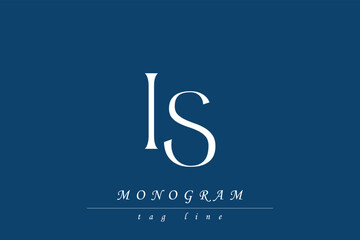 IS Initials Stylized Monogram Design Featuring Intertwined. Artistic representation of monogram initials creatively arranged and displayed.