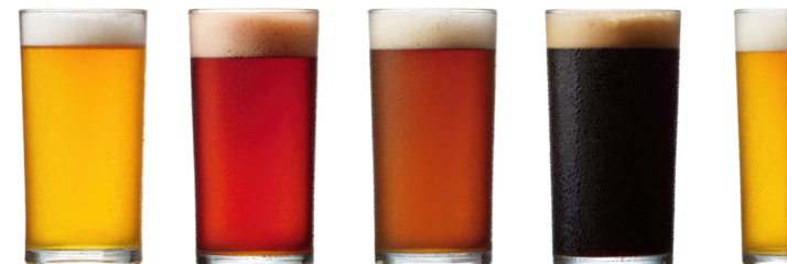 Variety of beers in glasses (2)