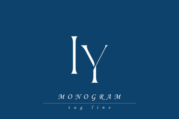 IY Initials Stylized Monogram Design Featuring Intertwined. Artistic representation of monogram initials creatively arranged and displayed.