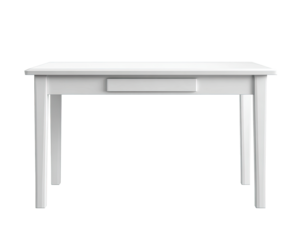 Simple white rectangular table with a drawer