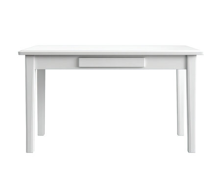 Simple white rectangular table with a drawer