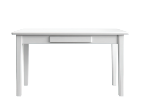 Simple white rectangular table with a drawer