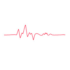 Naklejka premium Photo of drawing of a red ECG line isolated on transparent background