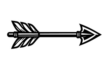 Vector illustration of a single arrow with detailed feathered fletching and a sharp arrowhead