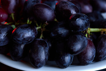 Cluster of grapes in close-up food still life