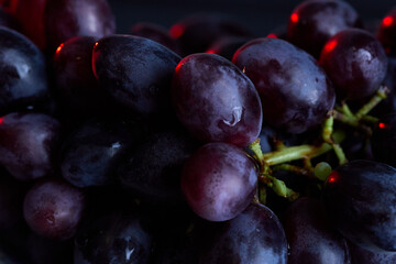 Grapes with natural bloom texture for rustic food photo