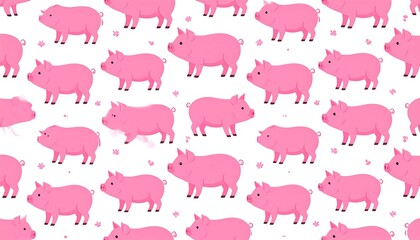 Fototapeta premium Cute pink pig pattern