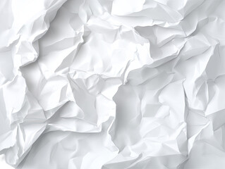 Obraz premium Close-up view of crumpled white paper. Textured surface with folds and creases
