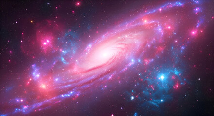 Fototapeta premium Cosmic Nebula with Rich Pink, Purple, and Blue Galaxy Swirls