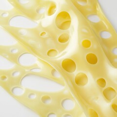 Thin slices of swiss cheese with many holes