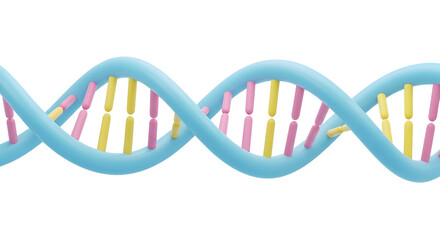 3D DNA Helix Icon in Soft Pastel