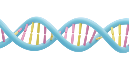 3D DNA Helix Icon in Soft Pastel