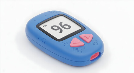 3D Glucometer Icon Showing Blood Sugar Level