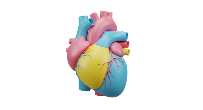 3D Human Heart Organ in Pastel Style