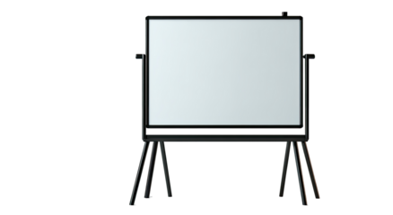 Blank white display on a black stand