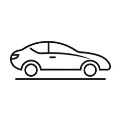 Fototapeta premium Single Line Logo of a Self Driving Car White Background Vector