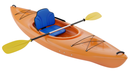 3D Kayak Icon with Double Paddle
