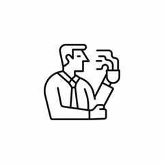 man drinking coffee icon sign vector