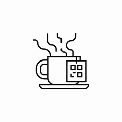 tea bag steeping icon sign vector