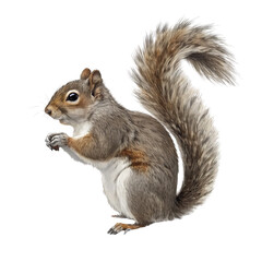 Gray Squirrel, Sitting Pose, Isolated on Transparent Background, Rodent, Wildlife, Squirrel, Animal, Nature