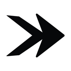 A bold double arrow pointing to the right, symbolizing forward movement, progress, and a clear direction