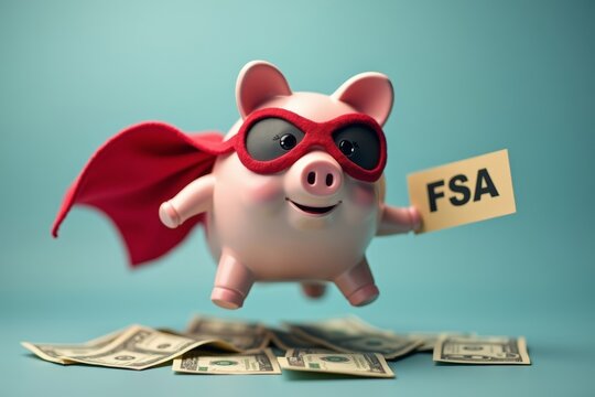 Flying High: Superhero Piggy Bank with FSA Flexible Spending Account Savings