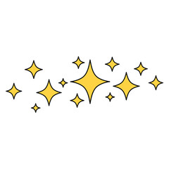 Illustration of a group of yellow stars, perfect for adding a touch of sparkle and magic to any design or project
