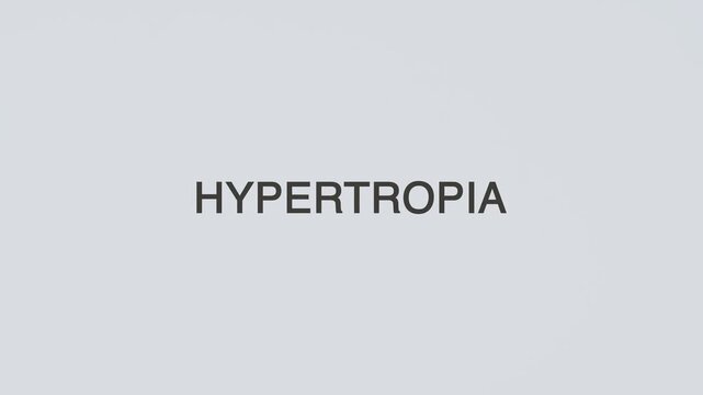 Hypertropia concept word hand holding stethoscope on white background for eye alignment monitoring, diagnosis, treatment, prevention, wellness, and vision health awareness