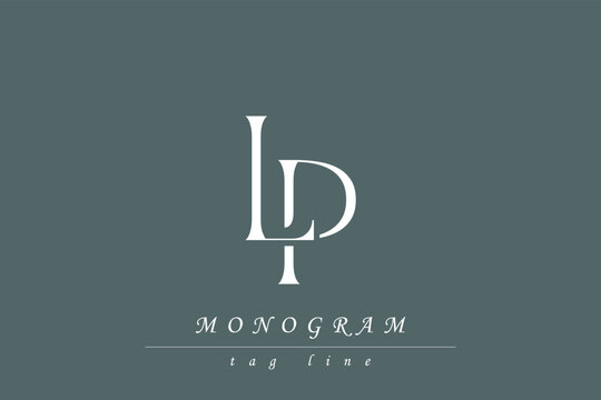LP Initials Stylized Monogram Design Featuring Intertwined. Artistic representation of monogram initials creatively arranged and displayed.