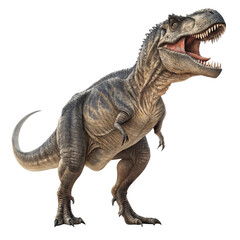 Obraz premium Realistic Tyrannosaurus Rex 3D Render, Isolated on Transparent Background, Prehistoric Animal, Dinosaur Illustration, Prehistoric, Reptile, Extinct